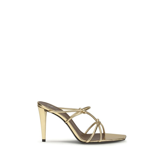 Giuseppe Zanotti Gold Calf Leather Bos Taurus Stiletto Heel Sandals