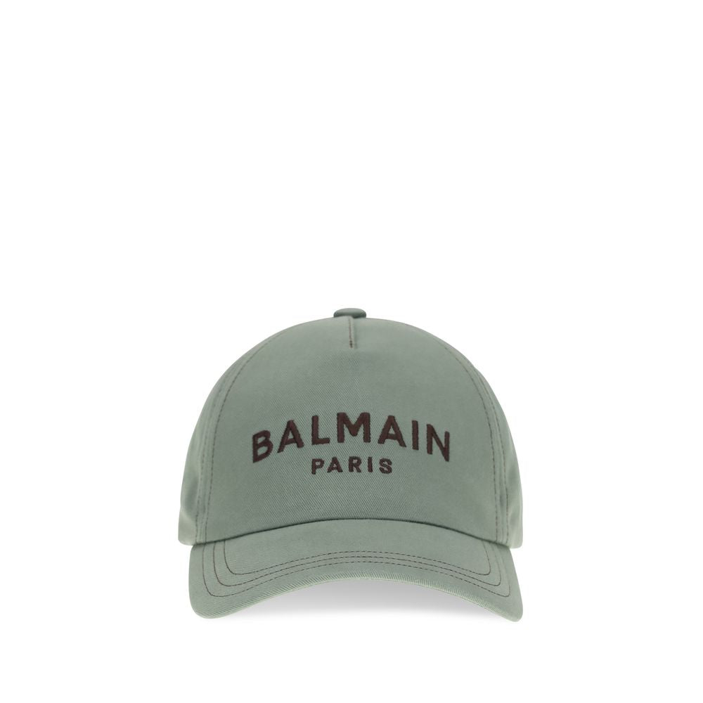 Balmain Gray Cotton Cap (Baseball Hat)
