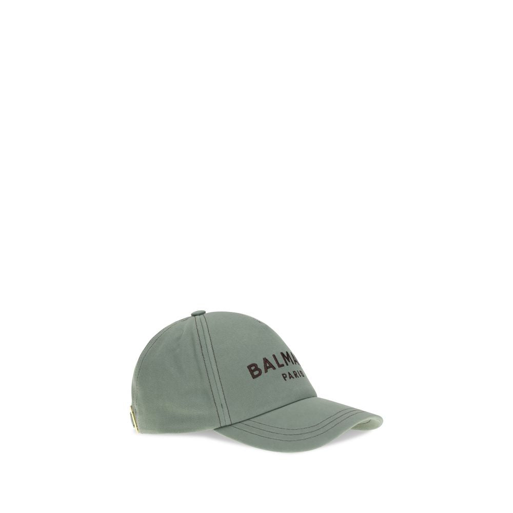 Balmain Gray Cotton Cap (Baseball Hat)