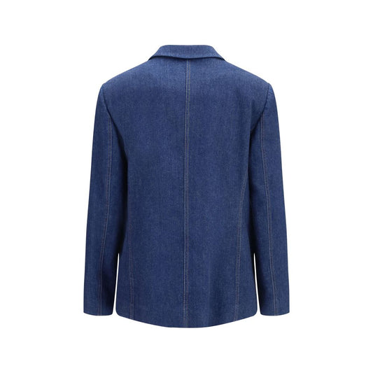 Giorgio Armani Blue Elastane Denim Jacket