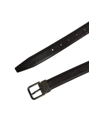 Dolce & Gabbana Brown Calf Leather Vintage Style Silver Buckle Belt