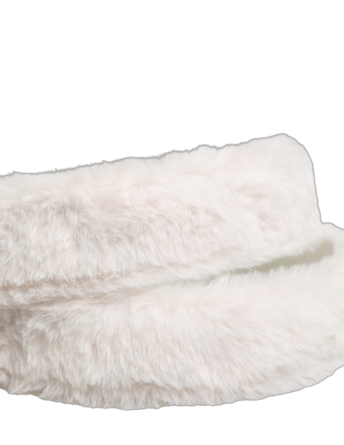 Dolce & Gabbana White Fleece Silver DG Logo Metal Buckle Belt