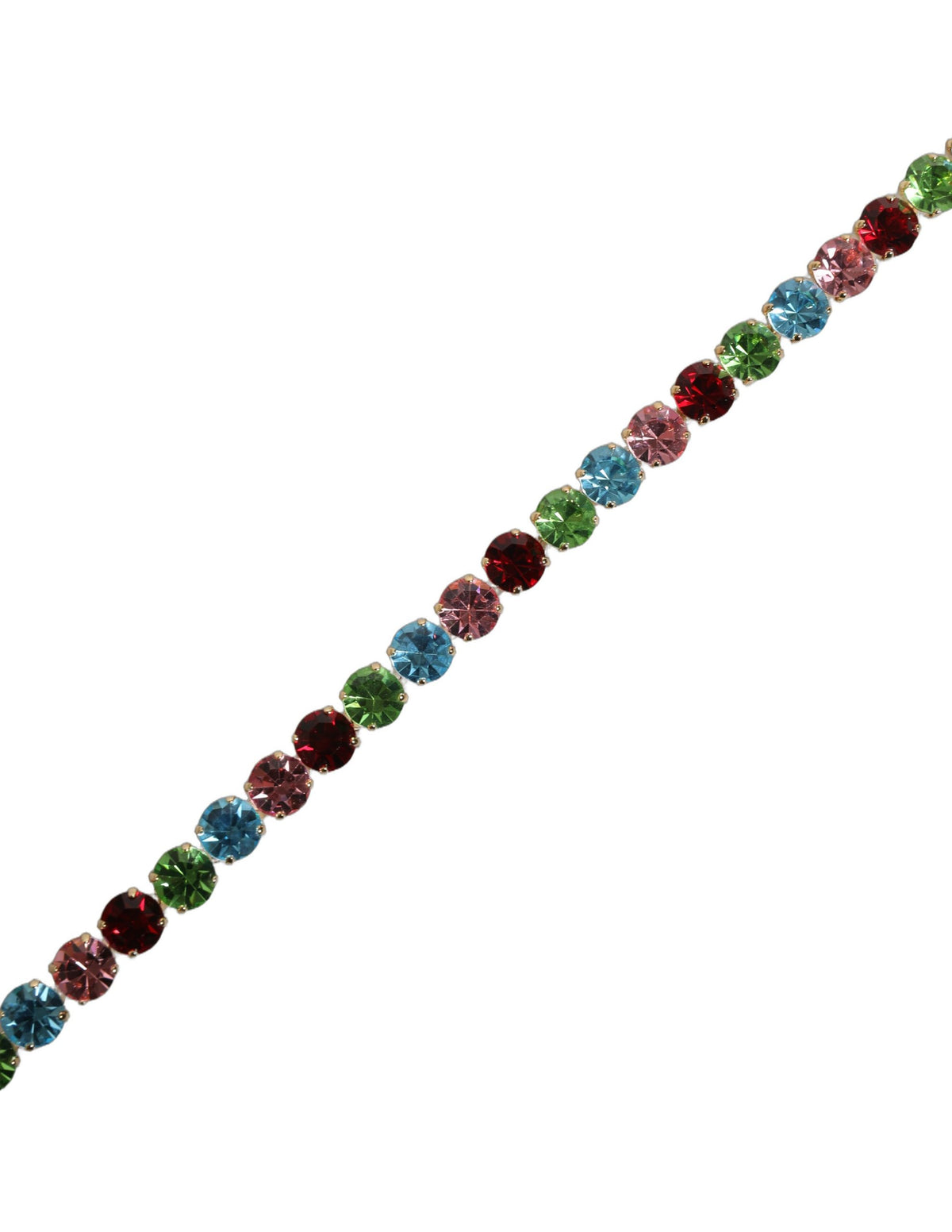 Dolce & Gabbana Pink Leather Crystal Chain Embellished Belt