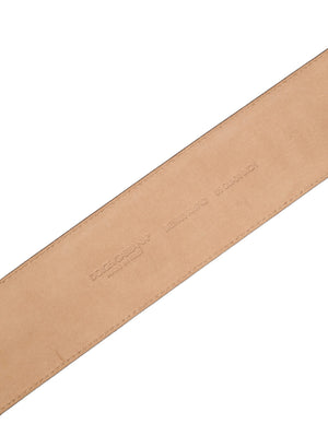 Dolce & Gabbana Brown Calfskin Leather Gold Metal Buckle Belt