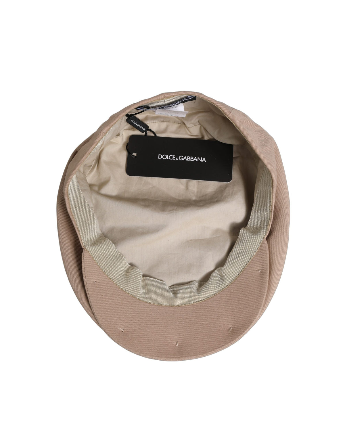 Dolce & Gabbana Men Beige Cotton Newsboy Cloth Capello Hat