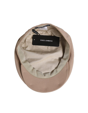 Dolce & Gabbana Men Beige Cotton Newsboy Cloth Capello Hat