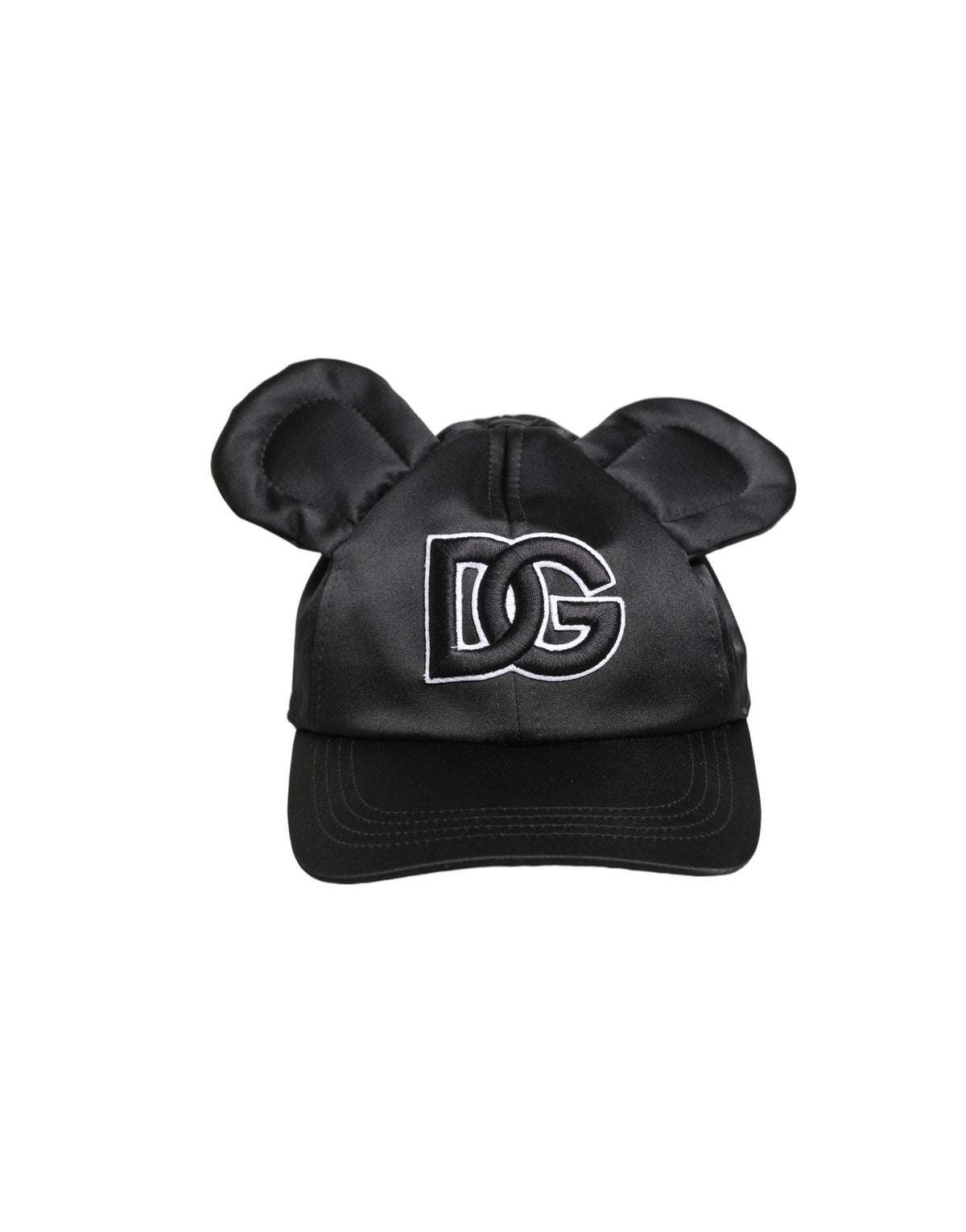 Dolce & Gabbana Men Black Velvet Animal Ears Baseball Cap Hat