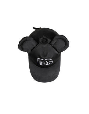 Dolce & Gabbana Men Black Velvet Animal Ears Baseball Cap Hat
