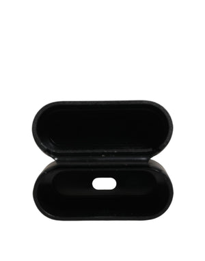 Dolce & Gabbana Case Black PVC Embossed Logo Flip Holder Women Airpods