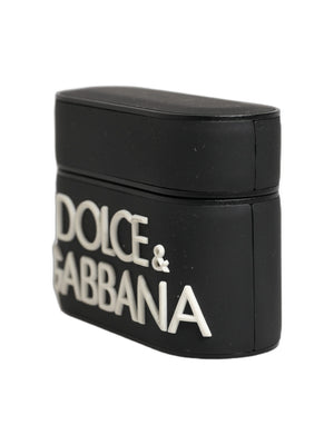 Dolce & Gabbana Case Black PVC Embossed Logo Flip Holder Women Airpods