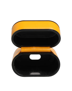 Dolce & Gabbana Case Yellow Calf Leather Logo Flip Holder Strap Airpods