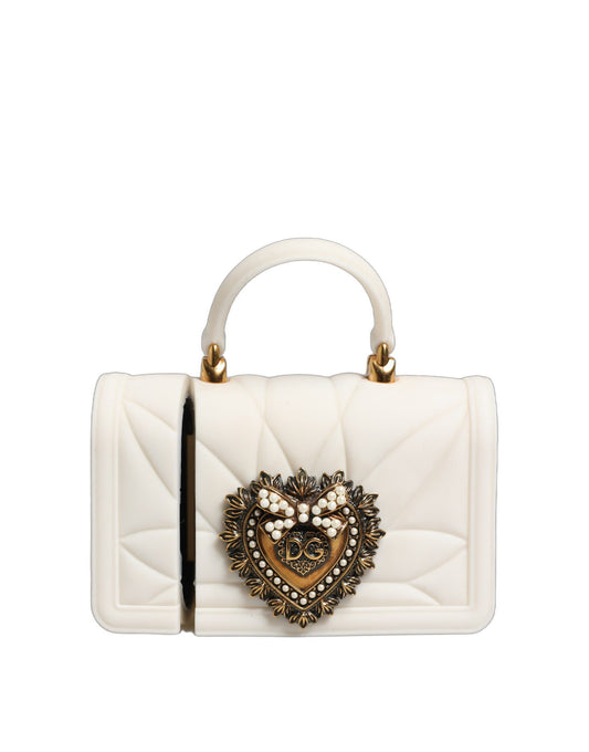 Dolce & Gabbana Case White Silicone Devotion Heart Cover Hand Bag Airpod