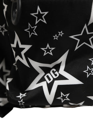 Dolce & Gabbana Black Millenial Stars Nylon Travel Backpack Borse Bag