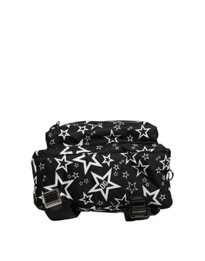 Dolce & Gabbana Black Millenial Stars Nylon Travel Backpack Borse Bag