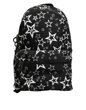 Dolce & Gabbana Black Millenial Stars Nylon Travel Backpack Borse Bag
