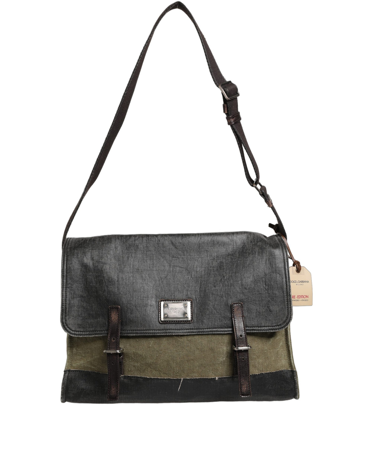 Dolce & Gabbana Military Green Two Tone Messenger Shoulder Borse Men Bag