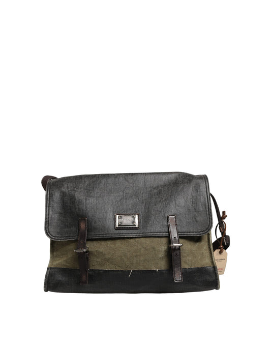 Dolce & Gabbana Military Green Two Tone Messenger Shoulder Borse Men Bag