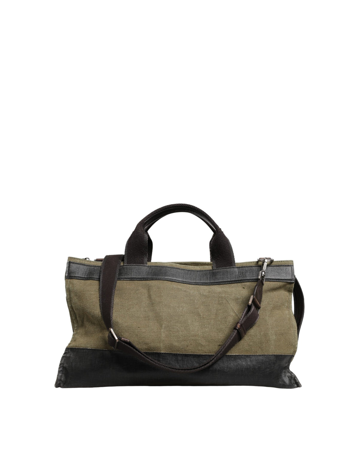 Dolce & Gabbana Military Green Two Tone Tote Duffel Shoulder Borse Bag
