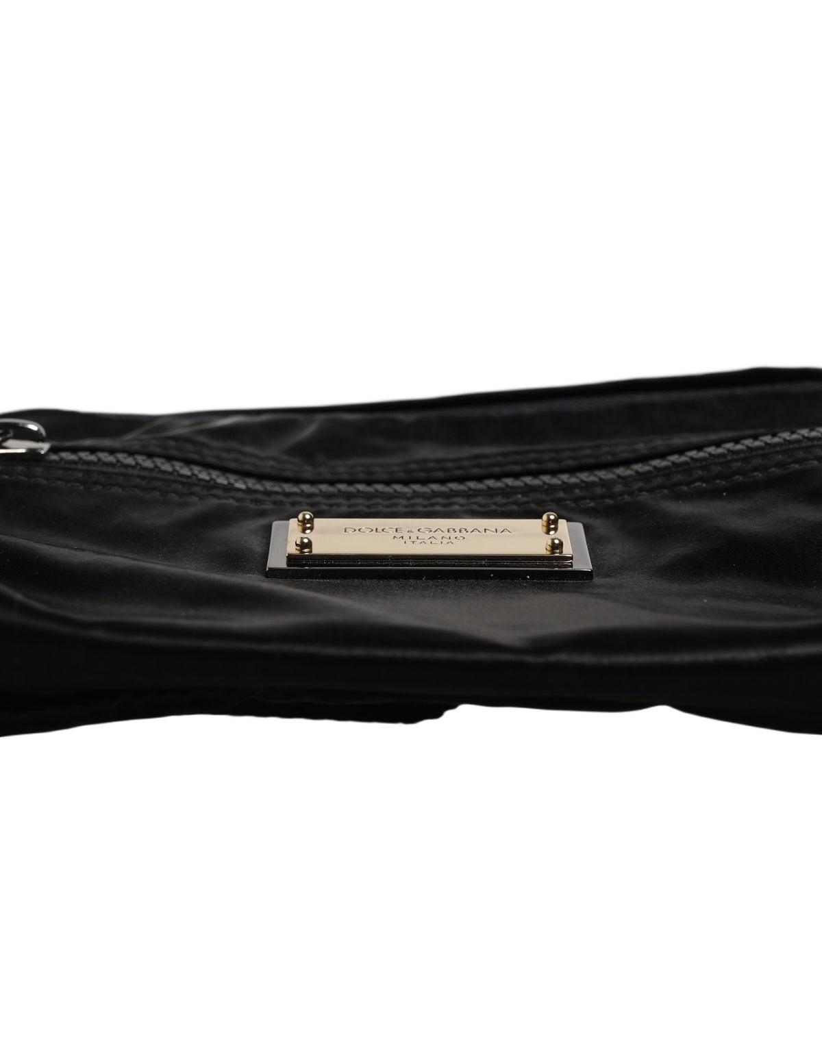 Dolce & Gabbana Black Nylon Brass Plate Bumbag Waist Fanny Pack Men Bag