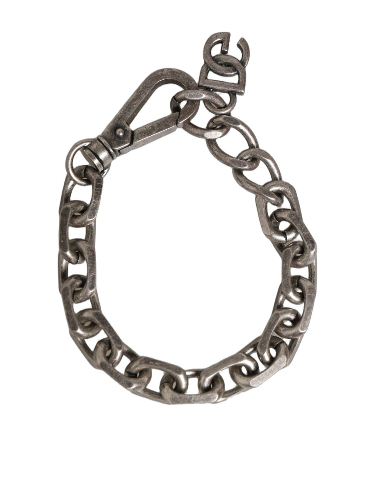Dolce & Gabbana Silver Tone Heavy Chain Link Signature DG Logo Bracelet