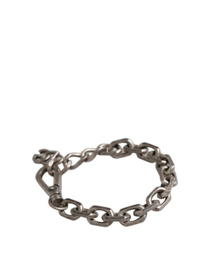 Dolce & Gabbana Silver Tone Heavy Chain Link Signature DG Logo Bracelet