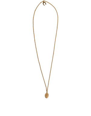 Dolce & Gabbana Gold Tone Brass Virgin Mary Medallion Pendant Necklace