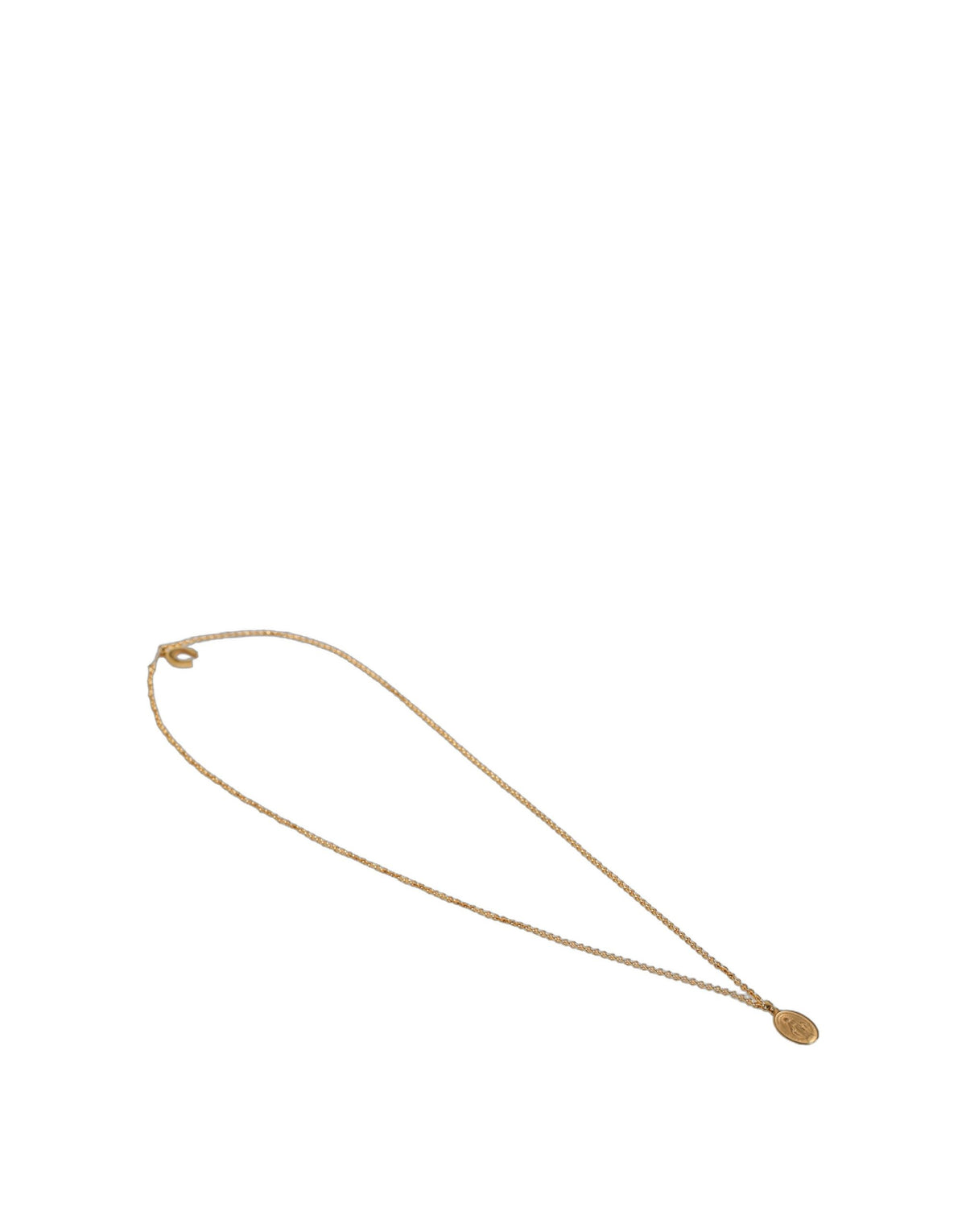 Dolce & Gabbana Gold Tone Brass Virgin Mary Medallion Pendant Necklace