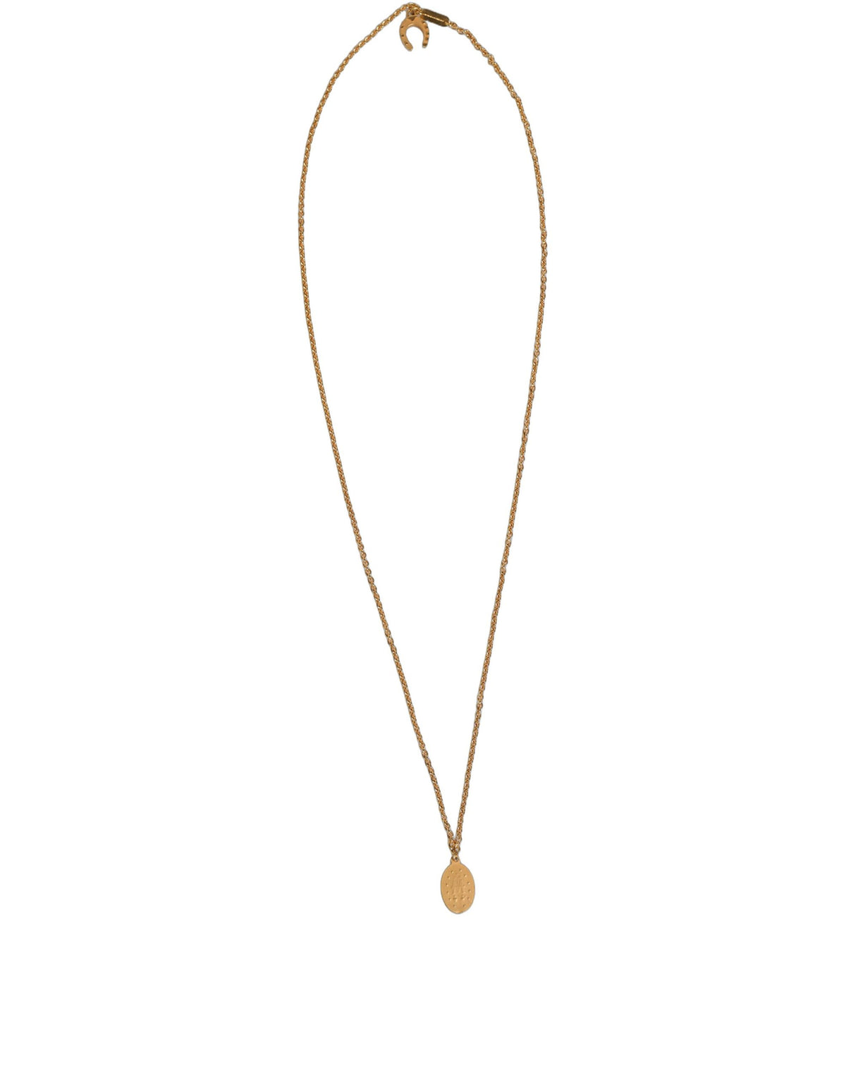 Dolce & Gabbana Gold Tone Brass Virgin Mary Medallion Pendant Necklace