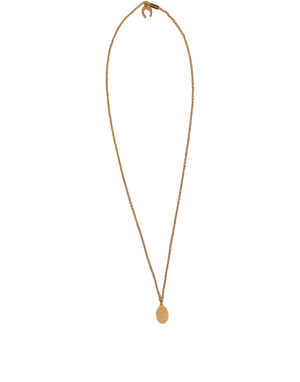 Dolce & Gabbana Gold Tone Brass Virgin Mary Medallion Pendant Necklace