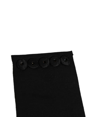 Dolce & Gabbana Black Gold Tone Crystal Brass Flower Brooches Belt