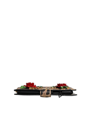 Dolce & Gabbana Flip Cover Brown Leopard Crystal iPhone X - XS Case