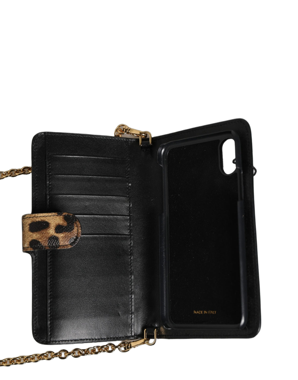 Dolce & Gabbana Flip Cover Brown Leopard Crystal iPhone X - XS Case
