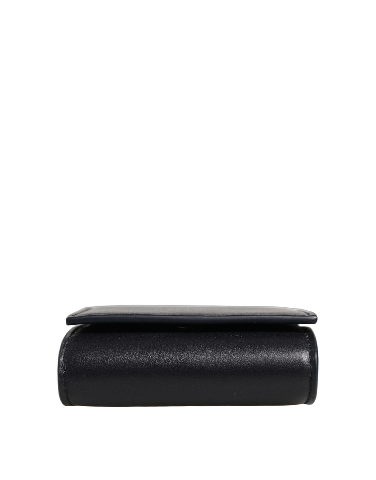 Dolce & Gabbana Black Calfskin Leather Logo Print Bifold CoinPurse Wallet