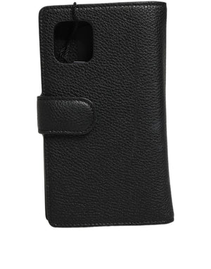 Dolce & Gabbana Case Flip Cover Black Calf Leather iPhone11 PRO Phone