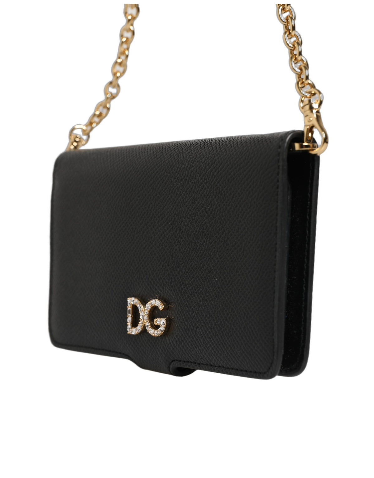 Dolce & Gabbana Case Flip Cover Black Calf Leather iPhone X - XS Phone