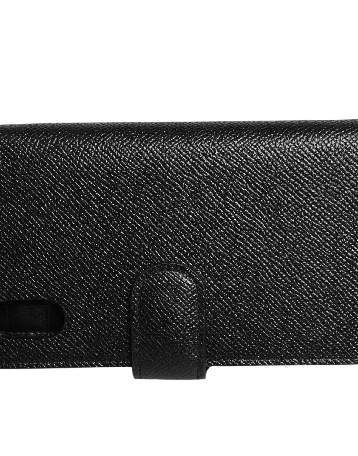 Dolce & Gabbana Case Flip Cover Black Calf Leather iPhone X - XS Phone