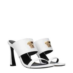 Versace Blue Leather Stiletto Heel Sandals