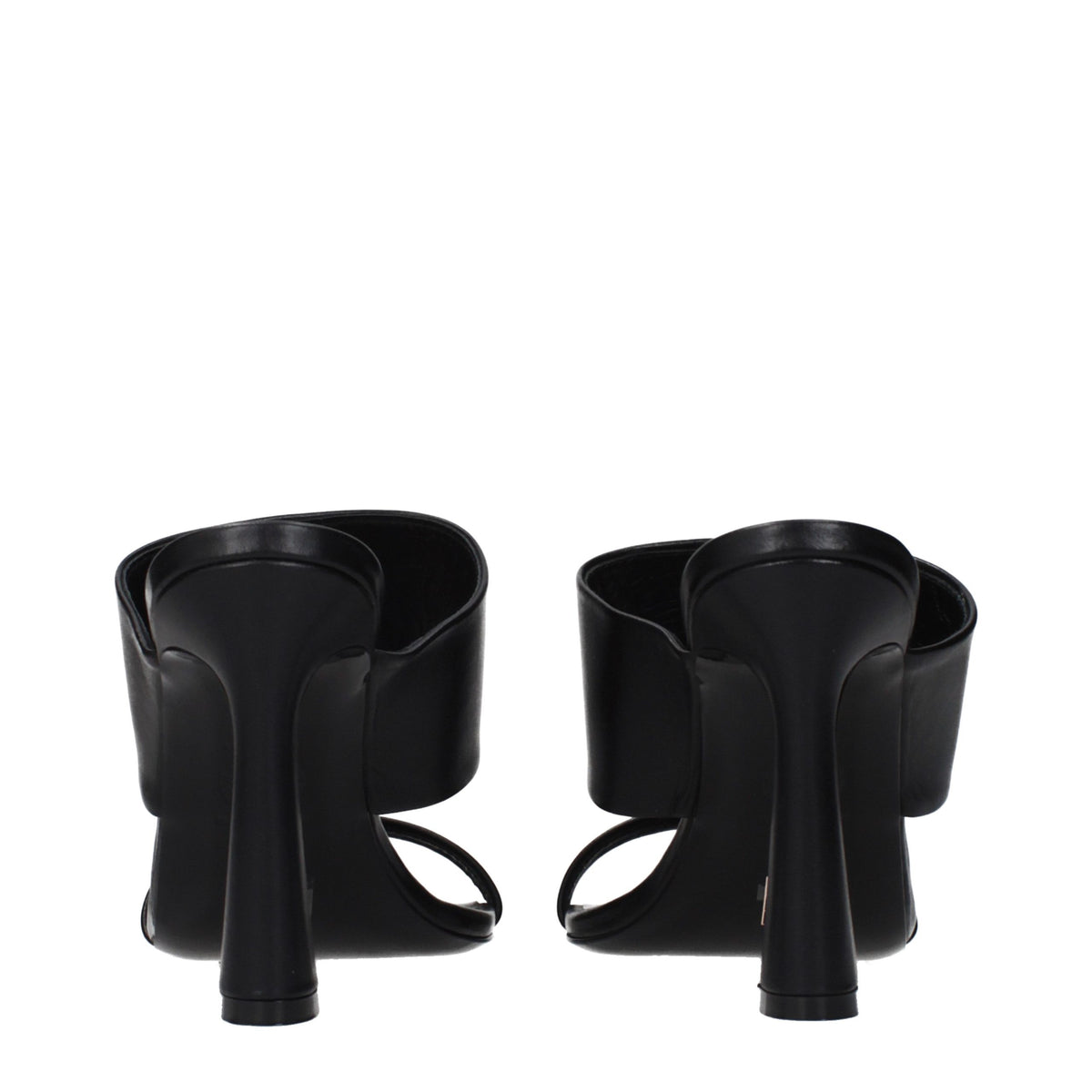 Versace Black Leather Stiletto Heel Sandals