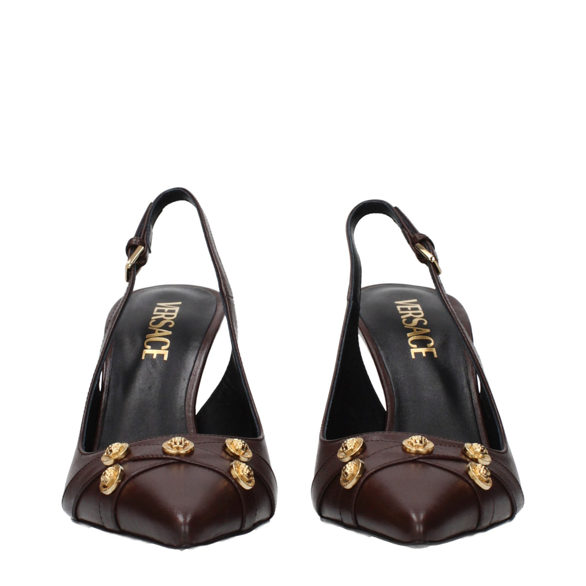 Versace Brown Leather Pumps