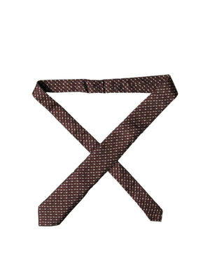 Dolce & Gabbana Burgundy Geometric Silk Adjustable Men Tied Necktie Tie