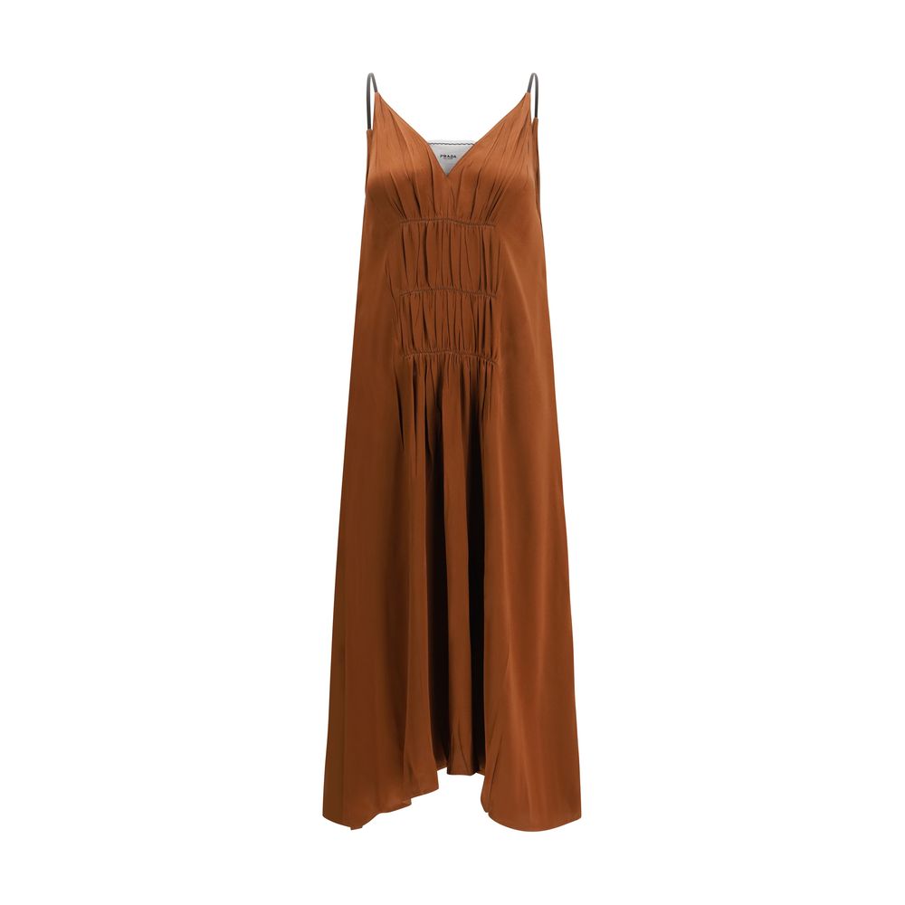 Prada Brown Acetate Cocktail Dress