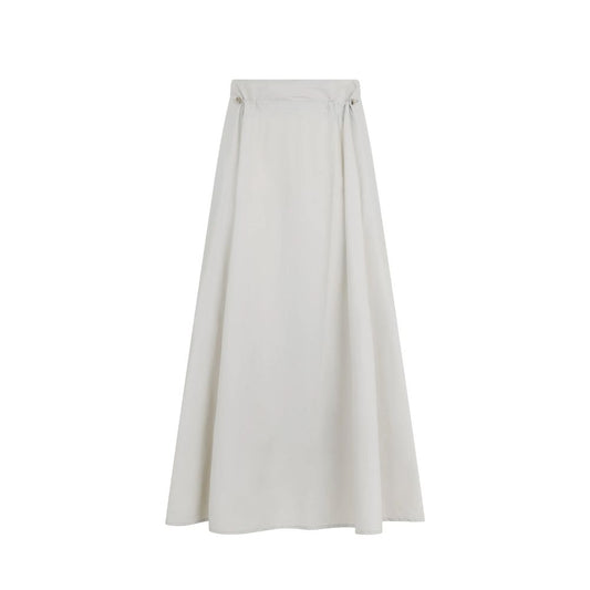 Herno Gray Elastane Long Skirt