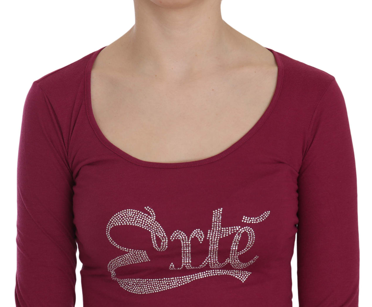 Exte Crystal Embellished Long Sleeve Casual Top