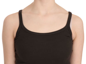 PINK MEMORIES Dark Brown Sleeveless Spaghetti Strap Blouse