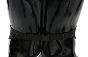 Dolce & Gabbana Black Dotted Waist Belt Silk Cummerbund