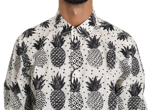 Dolce & Gabbana White Pineapple Cotton Top Shirt