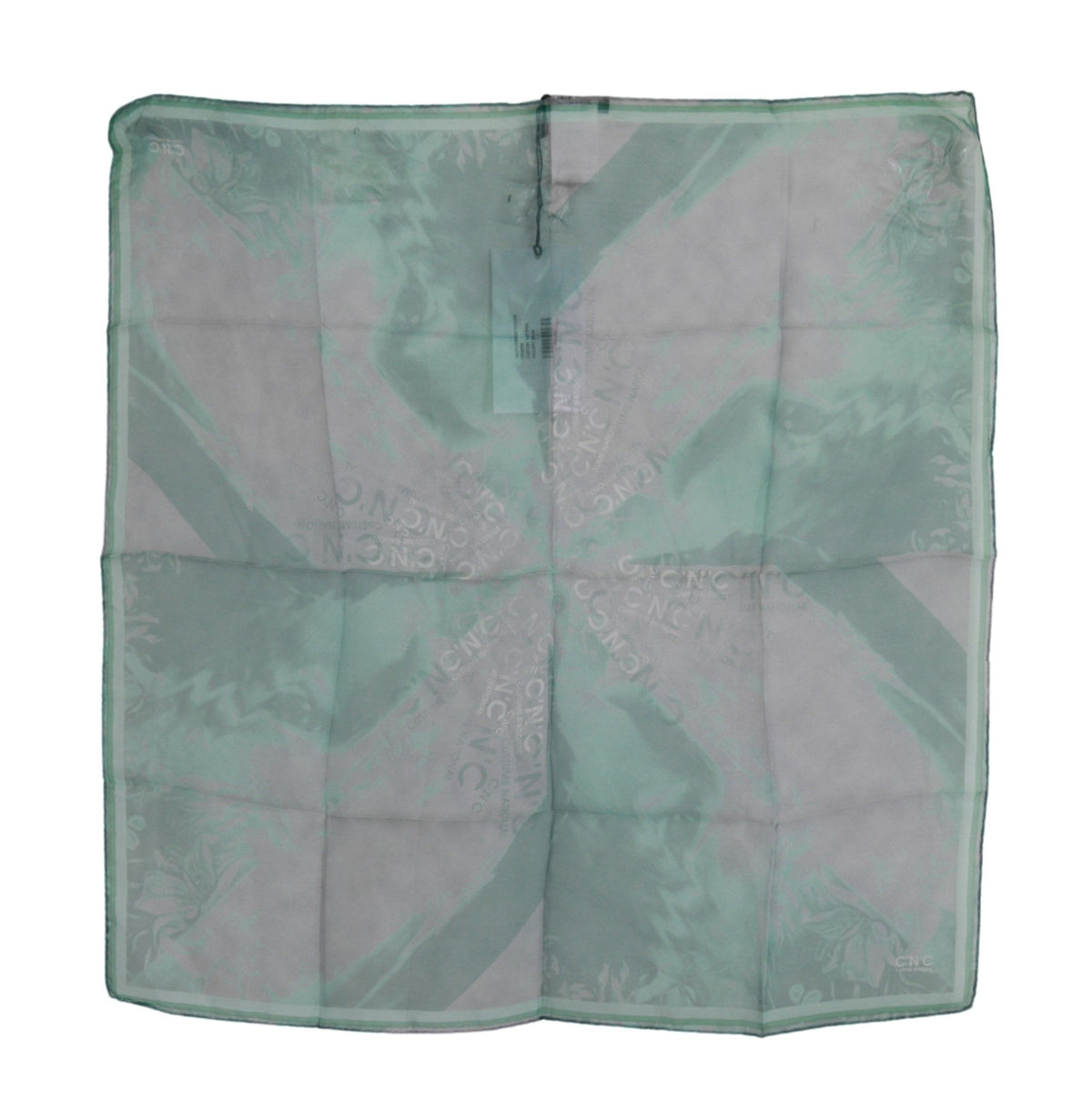 Costume National Green Silk Shawl Foulard Wrap Scarf
