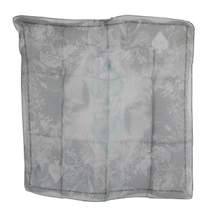 Costume National Gray Silk Shawl Foulard Wrap Scarf
