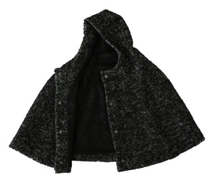 Dolce & Gabbana Gray Tweet Wool Kaftan Jacket Coat Top