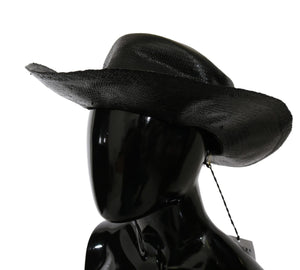 Costume National Black Wide Brim Cowboy Solid Hat